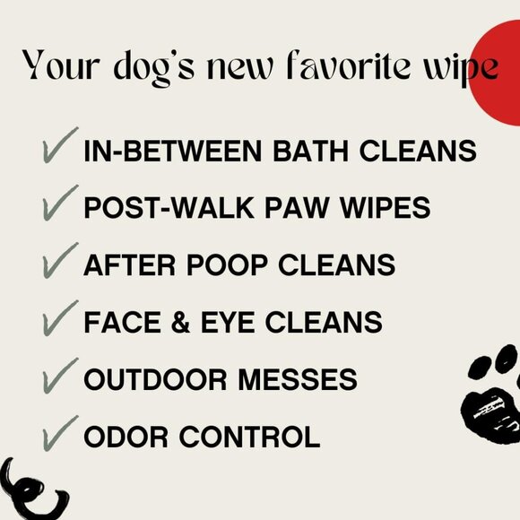 Hypoallergenic Dog Wipes – Natural Aloe Grooming Wipes for Paws Face Ears Eyes & - Picture 9 of 9